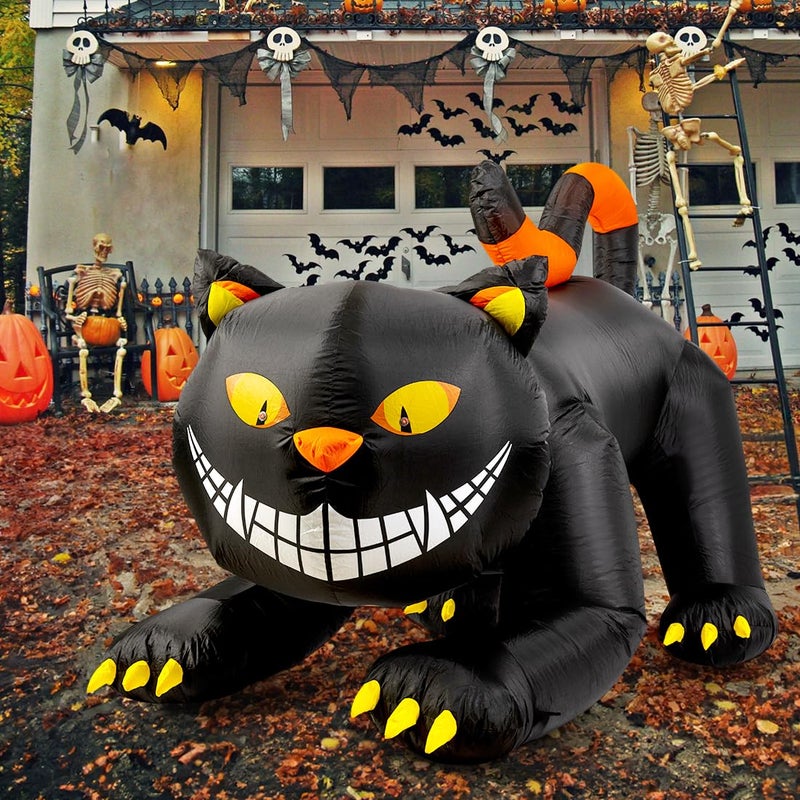 GOOSH 6 FT Halloween Inflatables Outdoor Black Cat with Shakable Head, Blow Up Yard Decoration with LED Lights Built-in for Holiday/Party/Yard/Garden - Image 5